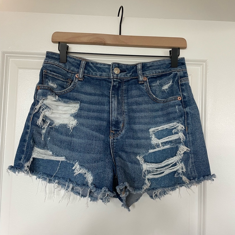 American Eagle Outfitters Ripped Blue Jean Shorts